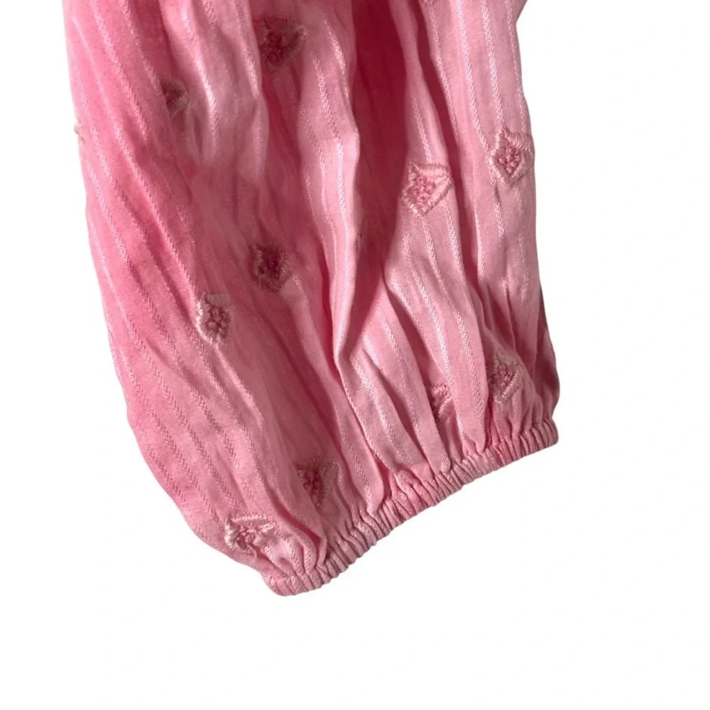 LoveShackFancy Perris Pink Zinnia Crop Top (2) Small